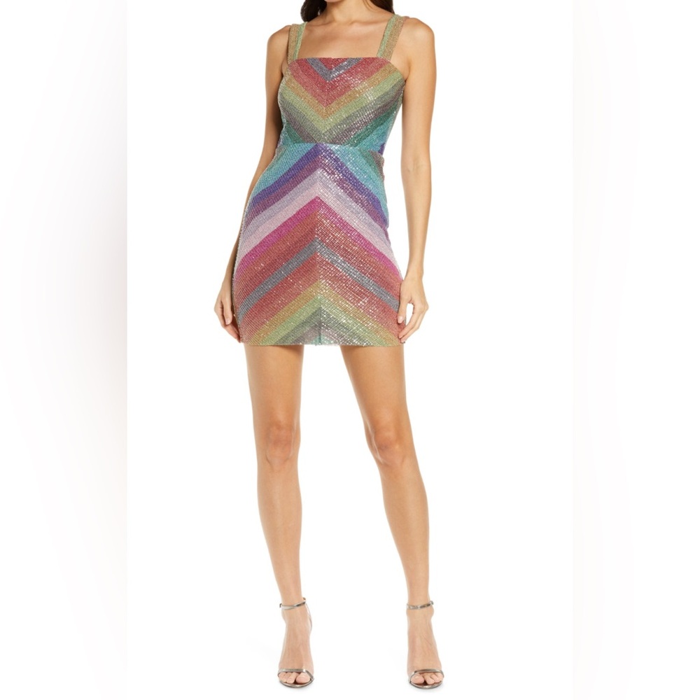 Saylor Kourtney Shimmer Bodycon Mini Dress NWOT